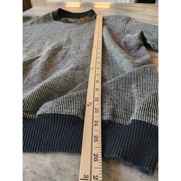 Vintage 80s QBC Club‎ Pullover Mock Neck Striped Sweatshirt Comfy Casual M - Picture 13 of 13